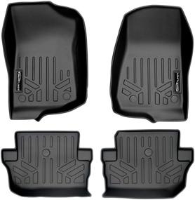 img 4 attached to 🚗 MAXLINER Custom Fit Floor Mats for 2018-2019 Jeep Wrangler 2-Door - Black, 2 Row Liner Set (JL New Body Style)