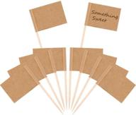 🧀 pangda 100-piece kraft toothpick flags: essential cheese markers for party cake, food, and appetizers logo