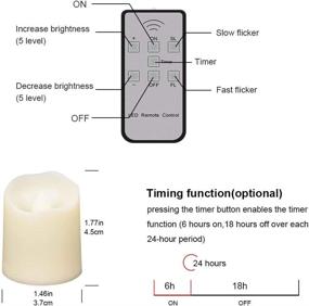 img 2 attached to 🕯️ Набор из 6 беспламенных свечей с дистанционным управлением, работающих от батареек до 200 часов - свечи-подсвечники на светодиодах с эффектом мерцания и таймером для использования в помещении или на открытом воздухе, в церквях или дома (набор из 6 беспламенных свечей)