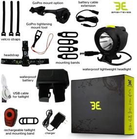 img 1 attached to 🔦 1800 Lumen Bicycle Light Set - The Stamina - Ultra Bright Headlight with Quad Cree Technology and Lightweight Military Grade Nylon Shell - Includes Free USB Rechargeable Taillight