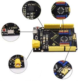 img 1 attached to 🔧 Enhanced KEYESTUDIO Plus Board for Arduino UNO R3 with Type-C USB Cable, increased 3.3V 5V 1.5A Output Current, Advanced Controller Board