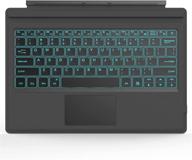 🔲 moko type cover for microsoft surface pro 7 plus/pro 7/ pro 6/ pro 5/pro 4/pro 3 - ultra-slim bluetooth keyboard with trackpad, 7-color led, gray logo