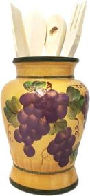 img 1 attached to 🍇 CASAVERO Kitchen Utensil Holder Set: Tuscany Grape Decor and Essential Tools