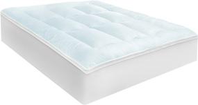 img 4 attached to BioPEDIC Memory Cloud Gel Infused Memoryfoam & Fiber Topper, King, White: Enhance Your Sleeping Experience with Luxurious Comfort