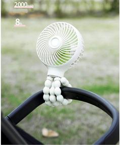 img 1 attached to TX Stroller Fan - Portable, Rechargeable Desk & Handheld Fan with Flexible Tripod 🔋 - Ideal for Office, Car, Traveling, BBQ, Gym & Camping - Mini, Personal Fan (White)