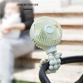img 3 attached to TX Stroller Fan - Portable, Rechargeable Desk & Handheld Fan with Flexible Tripod 🔋 - Ideal for Office, Car, Traveling, BBQ, Gym & Camping - Mini, Personal Fan (White)