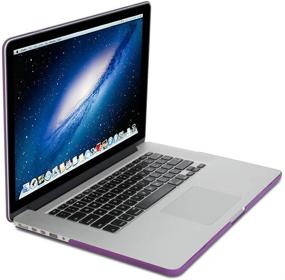 img 1 attached to 🔮 GMYLE(R) Стойкий фиолетовый резиновый чехол для 15-дюймового MacBook Pro с дисплеем Retina: элегантная и защитная оболочка