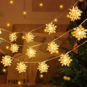 img 4 attached to 🎄 Illuminate Your Christmas with Battery Operated Snowflake String Lights – Perfect for Indoor and Outdoor Decorations!