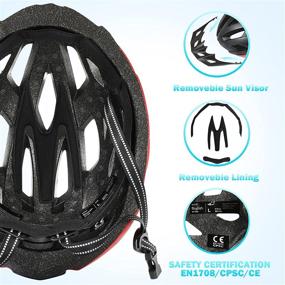 img 1 attached to 🚲 BiGosh Bike Helmet with Chain Lock & Detachable Visor- Lightweight Cycling Helmet for Adults & Teens, Adjustable Size 57-61cm