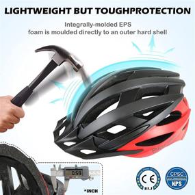 img 2 attached to 🚲 BiGosh Bike Helmet with Chain Lock & Detachable Visor- Lightweight Cycling Helmet for Adults & Teens, Adjustable Size 57-61cm