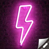 ⚡ свечение neon знак lightning bolt lumoonosity: розовая светодиодная лампа на usb для украшения стены и оборудования игровой комнаты логотип