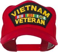 🎩 e4hats.com vietnam veteran military patched mesh back hat logo