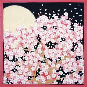 img 3 attached to Furoshiki Small Size Flower Scene Wrapping Cloth Cherry Blossoms At Night 01