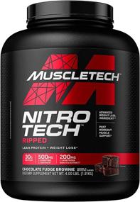 img 4 attached to 🏋️ Белковый порошок для похудения - MuscleTech Nitro-Tech Ripped, Магистральный изолят сывороточного протеина с эффектом сушки, шоколад, 4 фунта (42 порции), для мужчин и женщин