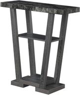 convenience concepts newport v console: stylish faux black marble & weathered gray design logo