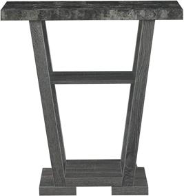 img 1 attached to Convenience Concepts Newport V Console: Stylish Faux Black Marble & Weathered Gray Design