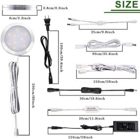 img 2 attached to 🔆 AIBOO Under Cabinet LED Puck Lights Kit with Wireless Dimmable RF Remote Control - Plug in Lights for Kitchen Counter, Closet, and Shelves (12 Kit, Warm White)