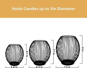 img 2 attached to 🕯️ OLEEK Black Metal Candle Holder Set - Outdoor Decorative Candle Pillar Holders - Candle Holders for Pillar Candles on Table - Iron Candle Stands - Candles Holder
