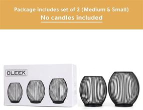 img 3 attached to 🕯️ OLEEK Black Metal Candle Holder Set - Outdoor Decorative Candle Pillar Holders - Candle Holders for Pillar Candles on Table - Iron Candle Stands - Candles Holder
