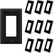 🔌 elegrp decorative receptacle wall plate, 1-gang standard size outlet decorator cover, unbreakable polycarbonate dual port faceplate cover, ul listed, screws included (pack of 10, glossy black) logo