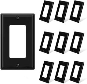 img 4 attached to 🔌 ELEGRP Decorative Receptacle Wall Plate, 1-Gang Standard Size Outlet Decorator Cover, Unbreakable Polycarbonate Dual Port Faceplate Cover, UL Listed, Screws Included (Pack of 10, Glossy Black)