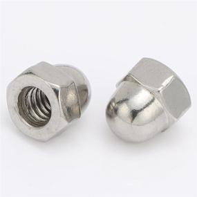 img 2 attached to 20 PCS Stainless Steel 18-8 (304) Plain Finish Acorn Cap Nuts, 3/8-16 Size