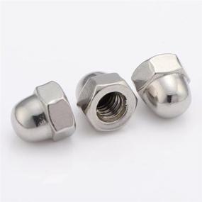 img 1 attached to 20 PCS Stainless Steel 18-8 (304) Plain Finish Acorn Cap Nuts, 3/8-16 Size