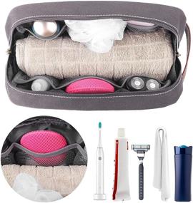 img 1 attached to SEEMEROAD Men's Travel Toiletry Bag: Water-Resistant Dopp Kit in Gray