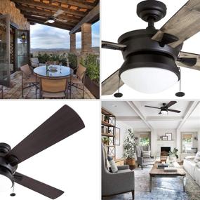 img 3 attached to 🏡 Prominence Home Auletta Outdoor Ceiling Fan - 52” ETL Damp Rated, 4 Blades, LED Frosted Contemporary Light Fixture, Matte Black