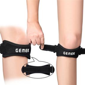 img 2 attached to 💪 GEMEK Patella Knee Strap Set & Knee Brace Support: Effective Pain Relief and Stabilizer for Running, Soccer, Basketball, Volleyball – Adjustable Tendon Support Strap Band for Osgood-Schlatter