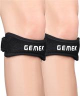 💪 gemek patella knee strap set & knee brace support: effective pain relief and stabilizer for running, soccer, basketball, volleyball – adjustable tendon support strap band for osgood-schlatter логотип