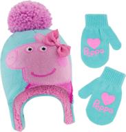 winter hat for kids, gloves for toddlers, peppa pig baby beanie - suitable for girls ages 2-4 logo