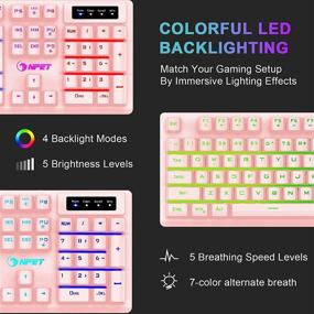 img 2 attached to 🎮 NPET S20 Pink Gaming Keyboard Mouse Combo | Quiet, Backlit, Ergonomic Design | 3200 DPI Mouse | For Desktop, Computer, PC