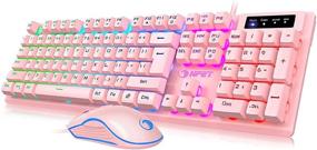 img 4 attached to 🎮 NPET S20 Pink Gaming Keyboard Mouse Combo | Quiet, Backlit, Ergonomic Design | 3200 DPI Mouse | For Desktop, Computer, PC