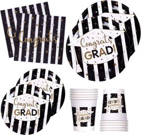 img 4 attached to SEO-Optimized Graduation Supplies: Disposable Dinnerware and Decorations