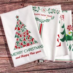 img 2 attached to 🎄 Набор кухонных полотенец Whaline на Рождество: праздничные белые зимние кухонные полотенца - крупные чайные полотенца для домашнего декора, подарков на праздники - 18" x 28" - 4 штуки.