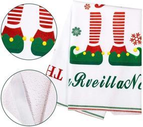 img 3 attached to 🎄 Набор кухонных полотенец Whaline на Рождество: праздничные белые зимние кухонные полотенца - крупные чайные полотенца для домашнего декора, подарков на праздники - 18" x 28" - 4 штуки.