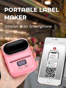 img 1 attached to Phomemo M110 Label Maker: Small Business Bluetooth Thermal Label Maker, iOS & Android Compatible, Barcode Label Printer with Tape for Address Labels, Retail and Images - Pink