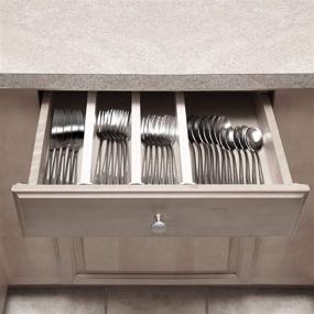 img 1 attached to Adjustable Kitchen Drawer Divider - 2.5 Inch High, Expands 13-22 Inches - Utensil Drawer Organization for Cutlery, Silverware, Flatware - Ideal for Bedroom, Bathroom, Office Drawers - Rapturous 3 Pack