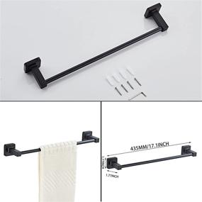 img 2 attached to 4-Piece Matte Black Bathroom Hardware Set - Stainless Steel Wall Mounted Towel Bar, Hand Towel Bar (16-inch), Towel Ring, Robe Towel Hooks, Toilet Paper Holder, and Bathroom Towel Rack Set