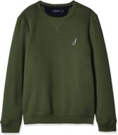 nautica fleece sweatshirt forest large men's clothing logo