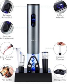 img 3 attached to 🍷 Top Gifts for Men - Dad, 5-in-1 Electric Wine Bottle Opener, Ideal Anniversary Gift, Perfect Present for Husband, Boyfriend, Grandpa, Brother