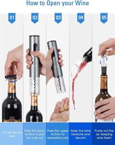 img 2 attached to 🍷 Top Gifts for Men - Dad, 5-in-1 Electric Wine Bottle Opener, Ideal Anniversary Gift, Perfect Present for Husband, Boyfriend, Grandpa, Brother