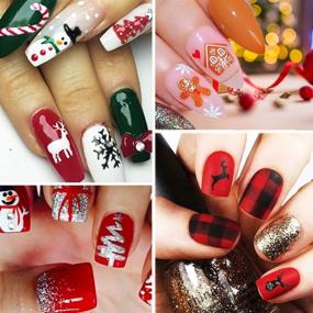 img 3 attached to 🎅 Christmas Nail Art Stickers: Festive Snowflakes, Santa Claus, Snowman & More - 8 Sheets for Stunning Xmas Winter Nail Designs