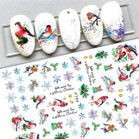 img 1 attached to 🎅 Christmas Nail Art Stickers: Festive Snowflakes, Santa Claus, Snowman & More - 8 Sheets for Stunning Xmas Winter Nail Designs