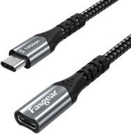 удлиненный кабель usb-c, fasgear 6 футов usb 3.1 gen 2 тип-с мужской к женскому 10gbps - 💻 поддерживает вывод 4k видео и аудио - совместим с портом thunderbolt 3, macbook pro, dell xps, switch (1,8 м, черный) логотип