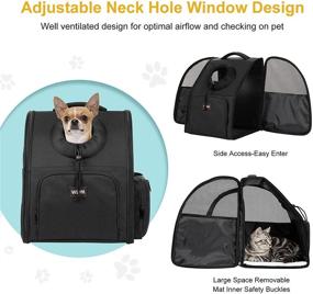 img 1 attached to 🐾 WDM Pet Carrier Backpack for Dogs - Airline Approved Puppy Dog Carrier for Travel, Hiking, Camping & Outdoor Use - Breathable & Head-Out Design