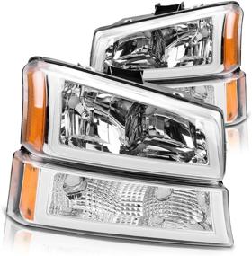 img 4 attached to DWVO Headlight Assembly Compatible With 2003-2006 Chevy Avalanche Silverado 1500 2500 3500/2007 Chevrolet Silverado Classic (Led DRL Chrome)