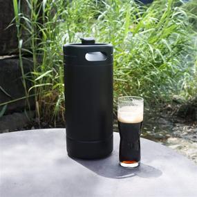 img 2 attached to 🍺 128 OZ Stainless Steel Mini Keg Growler, Matte Black Powder Coated | Ideal for Homebrew, Craft, and Draft Beer | Excellent Freshness Retention