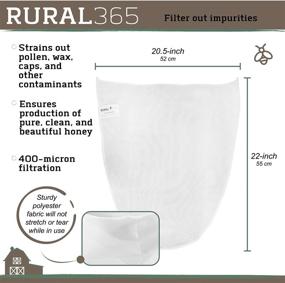 img 1 attached to 🍯 Rural365 5-Gallon Bucket Honey Strainer Bags - 2 Pack of Washable Filter Bags with 400 Micron Filter Fabric for Efficient Honey Filtration